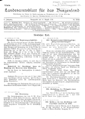 Landesamtsblatt für das Burgenland 19260811 Seite: 1