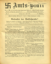 Amtsblatt der Bezirkshauptmannschaft Hollabrunn 19380708 Seite: 1