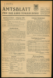 Amtsblatt für das Land Vorarlberg