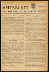 Amtsblatt für das Land Vorarlberg