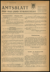 Amtsblatt für das Land Vorarlberg