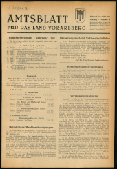 Amtsblatt für das Land Vorarlberg