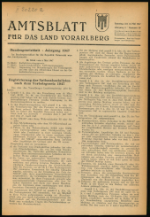 Amtsblatt für das Land Vorarlberg 19470510 Seite: 1