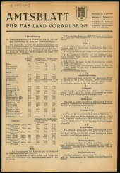 Amtsblatt für das Land Vorarlberg