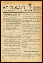 Amtsblatt für das Land Vorarlberg