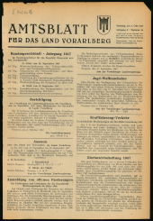 Amtsblatt für das Land Vorarlberg