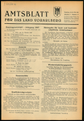 Amtsblatt für das Land Vorarlberg 19471025 Seite: 1