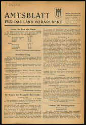 Amtsblatt für das Land Vorarlberg