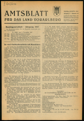 Amtsblatt für das Land Vorarlberg