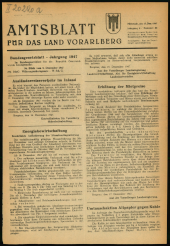 Amtsblatt für das Land Vorarlberg