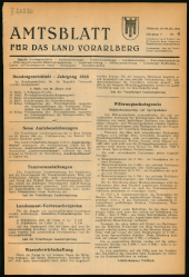 Amtsblatt für das Land Vorarlberg