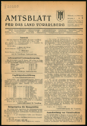 Amtsblatt für das Land Vorarlberg 19480211 Seite: 1