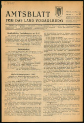 Amtsblatt für das Land Vorarlberg