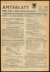 Amtsblatt für das Land Vorarlberg 19480526 Seite: 1