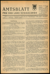 Amtsblatt für das Land Vorarlberg