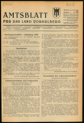 Amtsblatt für das Land Vorarlberg