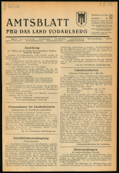 Amtsblatt für das Land Vorarlberg