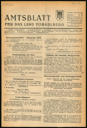 Amtsblatt für das Land Vorarlberg