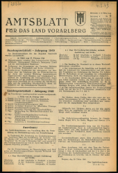 Amtsblatt für das Land Vorarlberg