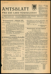 Amtsblatt für das Land Vorarlberg