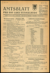 Amtsblatt für das Land Vorarlberg