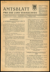 Amtsblatt für das Land Vorarlberg