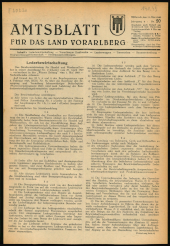 Amtsblatt für das Land Vorarlberg