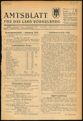 Amtsblatt für das Land Vorarlberg