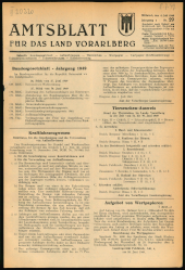 Amtsblatt für das Land Vorarlberg