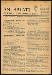 Amtsblatt für das Land Vorarlberg