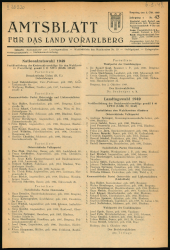 Amtsblatt für das Land Vorarlberg 19491002 Seite: 1