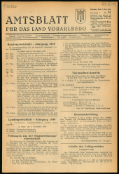 Amtsblatt für das Land Vorarlberg