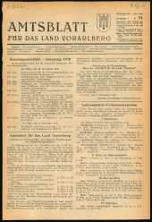 Amtsblatt für das Land Vorarlberg