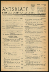 Amtsblatt für das Land Vorarlberg