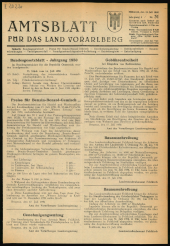 Amtsblatt für das Land Vorarlberg