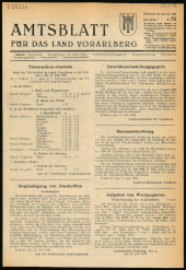 Amtsblatt für das Land Vorarlberg