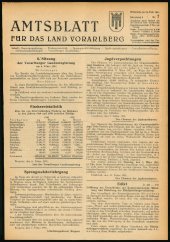 Amtsblatt für das Land Vorarlberg