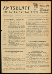 Amtsblatt für das Land Vorarlberg