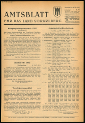 Amtsblatt für das Land Vorarlberg 19520119 Seite: 1