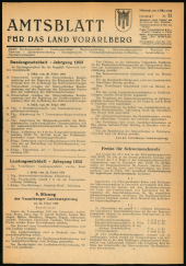 Amtsblatt für das Land Vorarlberg 19520305 Seite: 1