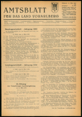 Amtsblatt für das Land Vorarlberg 19520319 Seite: 1