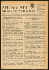 Amtsblatt für das Land Vorarlberg 19520514 Seite: 1