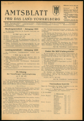 Amtsblatt für das Land Vorarlberg