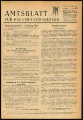 Amtsblatt für das Land Vorarlberg 19520913 Seite: 1