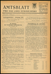 Amtsblatt für das Land Vorarlberg 19520924 Seite: 1