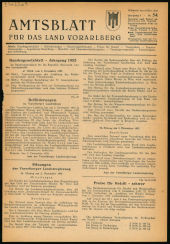 Amtsblatt für das Land Vorarlberg 19521210 Seite: 1