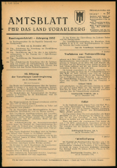 Amtsblatt für das Land Vorarlberg 19521231 Seite: 1