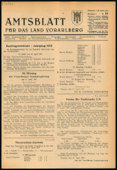 Amtsblatt für das Land Vorarlberg 19530422 Seite: 1