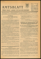 Amtsblatt für das Land Vorarlberg 19530429 Seite: 1