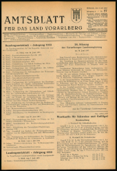 Amtsblatt für das Land Vorarlberg 19530708 Seite: 1